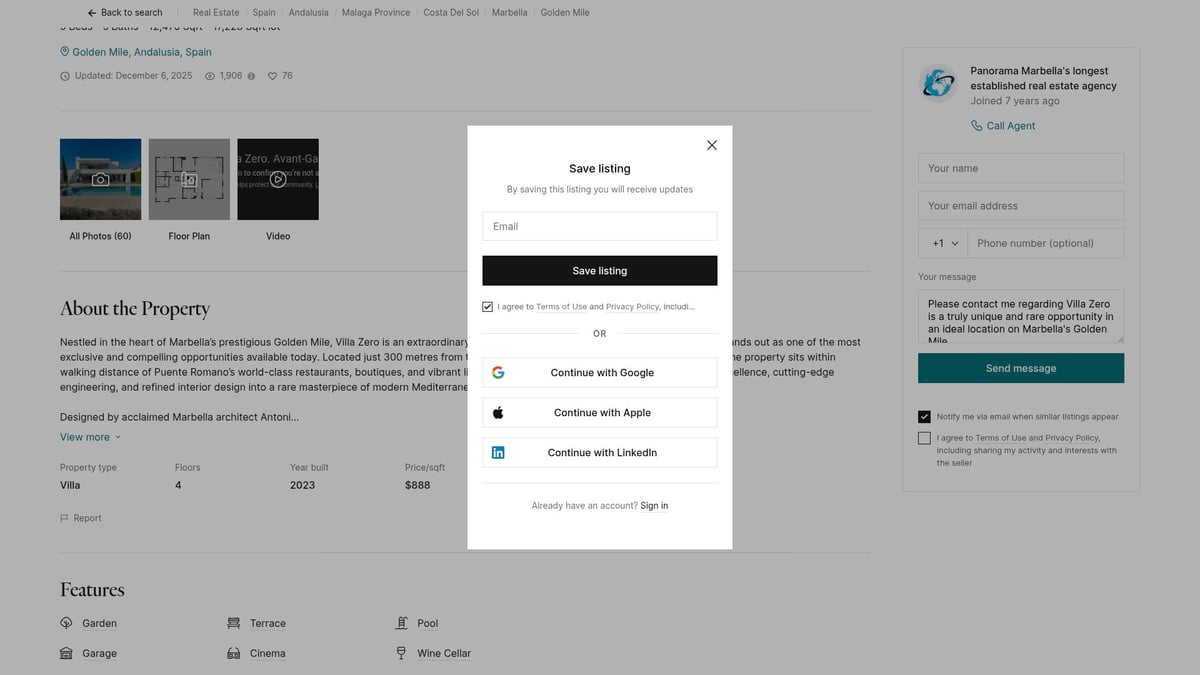 7 Best Homes for Sale in Costa del Sol in 2026 - Villa Zero, Golden Mile, Marbella