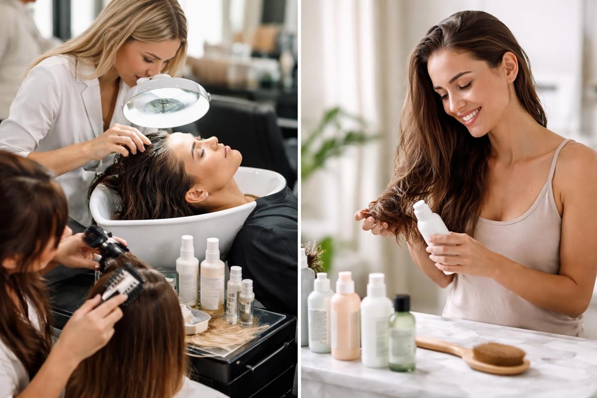 Professional versus home hair care comparison