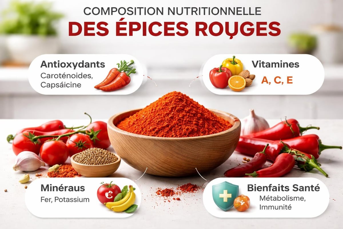 Bienfaits nutritionnels épices rouges