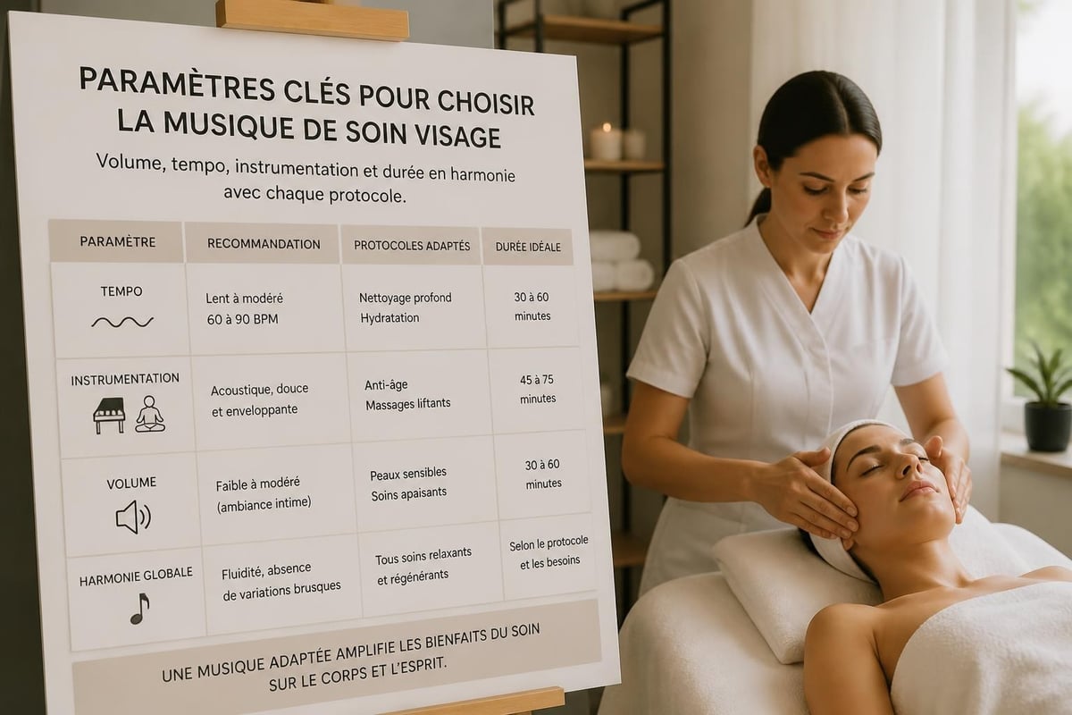 Music selection criteria for facials
