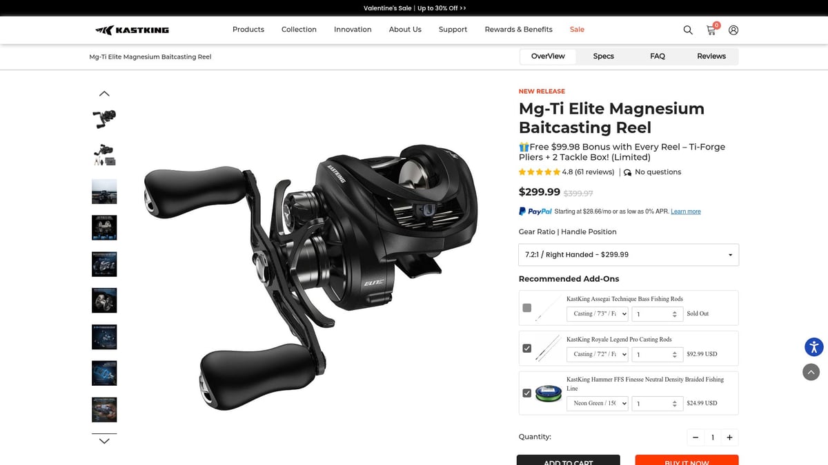 Top 7 Kastking Reels for Anglers in 2026 - KastKing Mg-Ti Elite Magnesium Baitcasting Reel