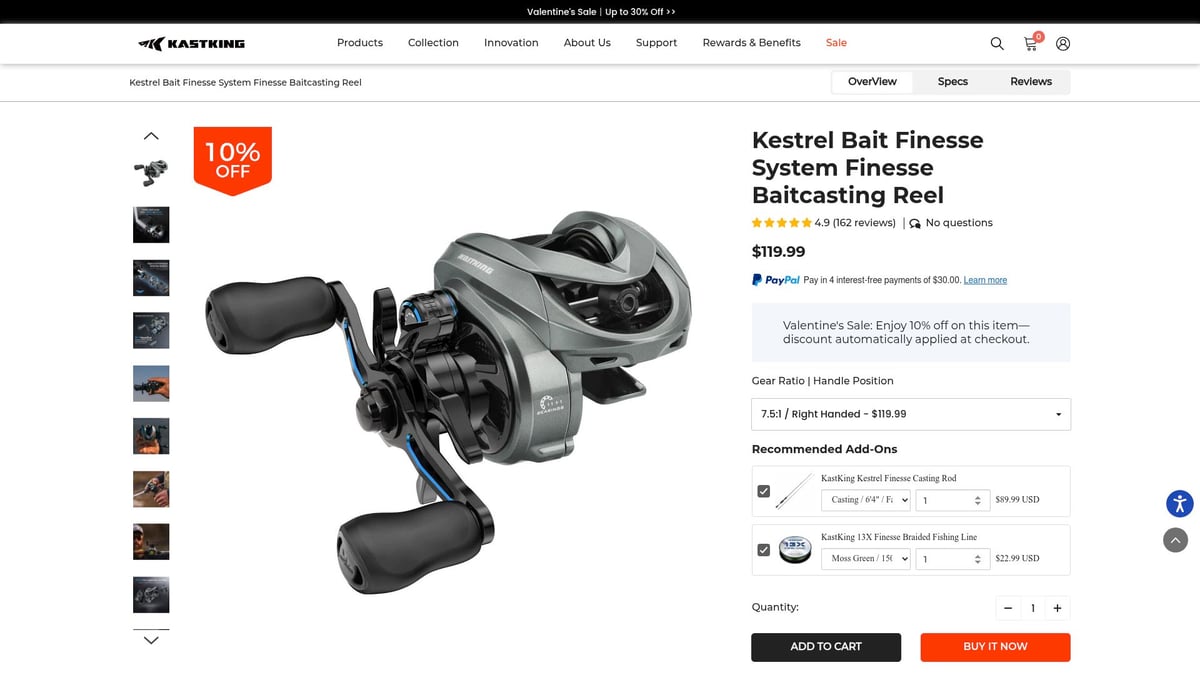 Top 7 Kastking Reels for Anglers in 2026 - KastKing Kestrel Bait Finesse System Baitcasting Reel