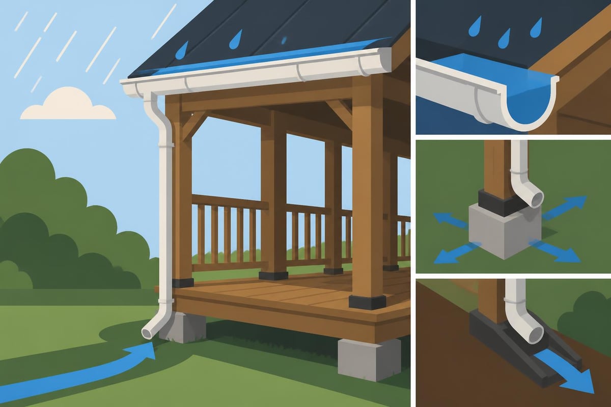 Porch roof drainage system