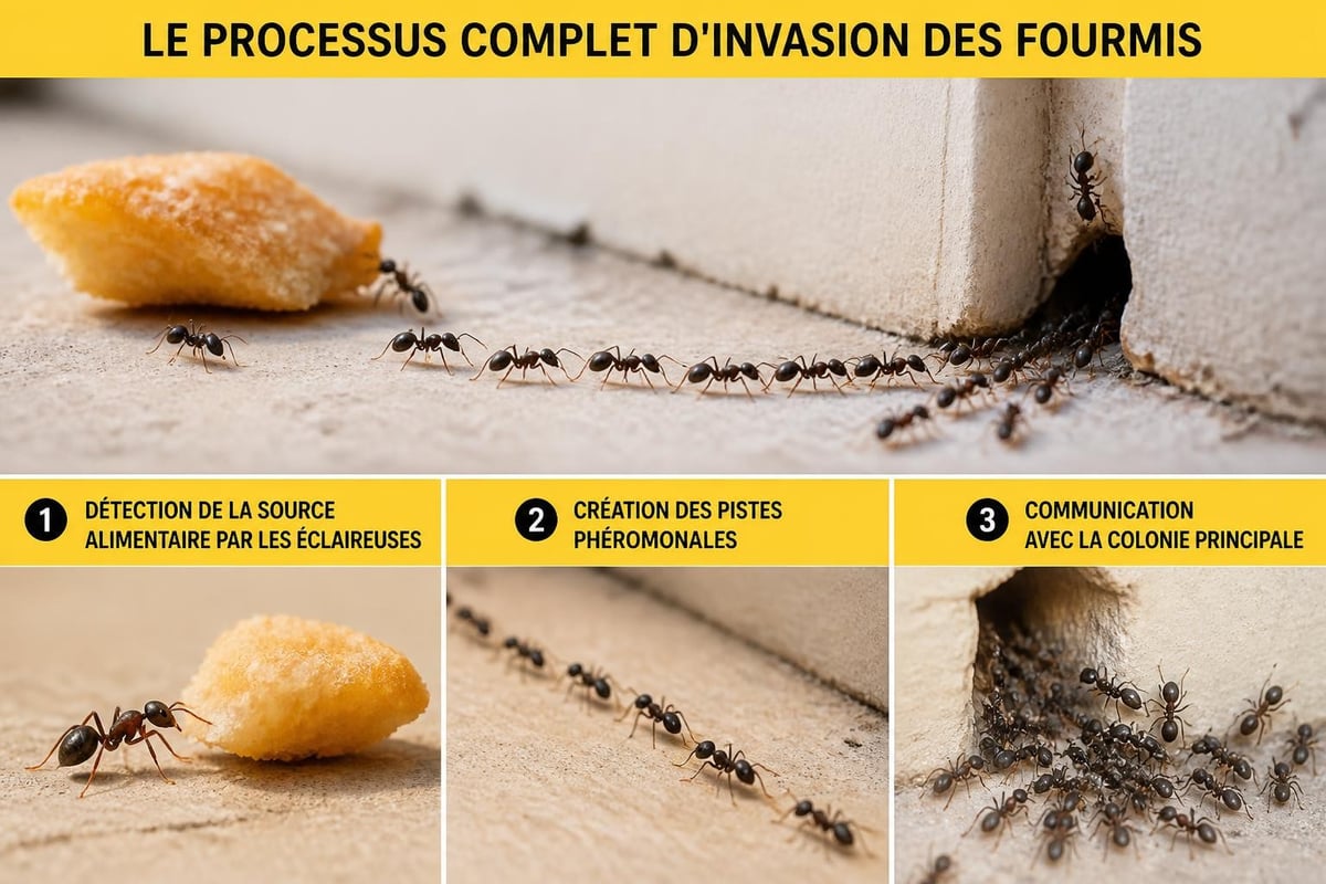 Cycle d'invasion des fourmis