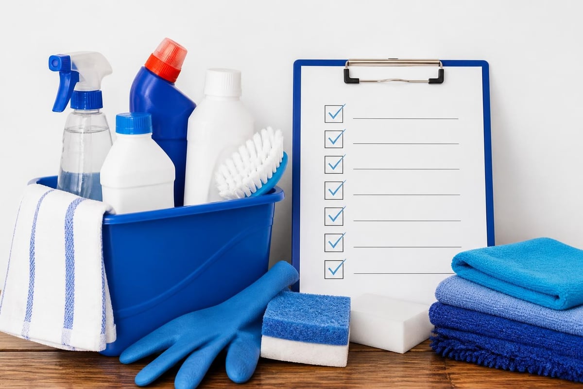 Cleaning supplies and checklist Cleaning supplies and checklist