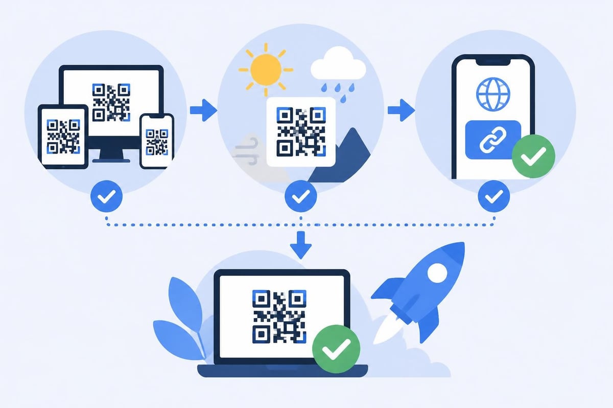 QR code testing and validation process