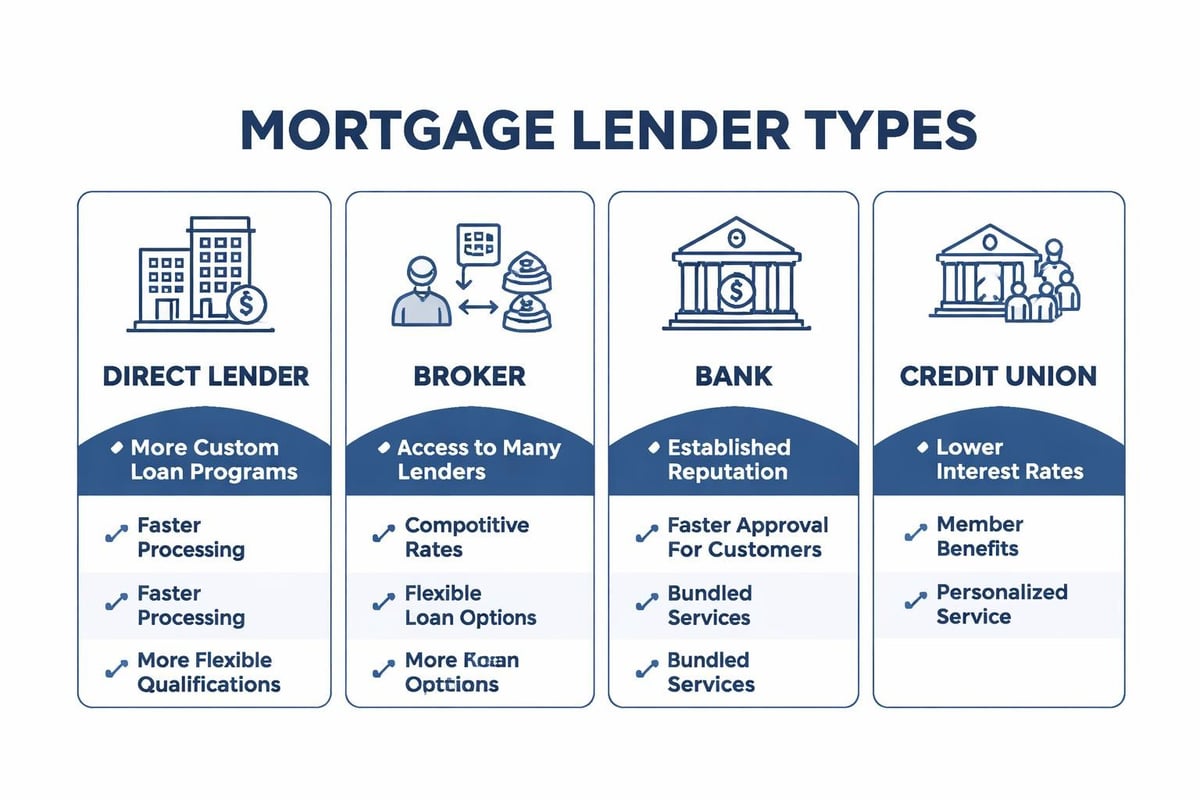 Mortgage lender company types comparison
