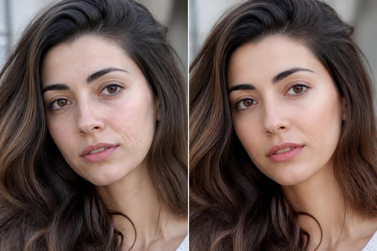 Portrait retouching comparison
