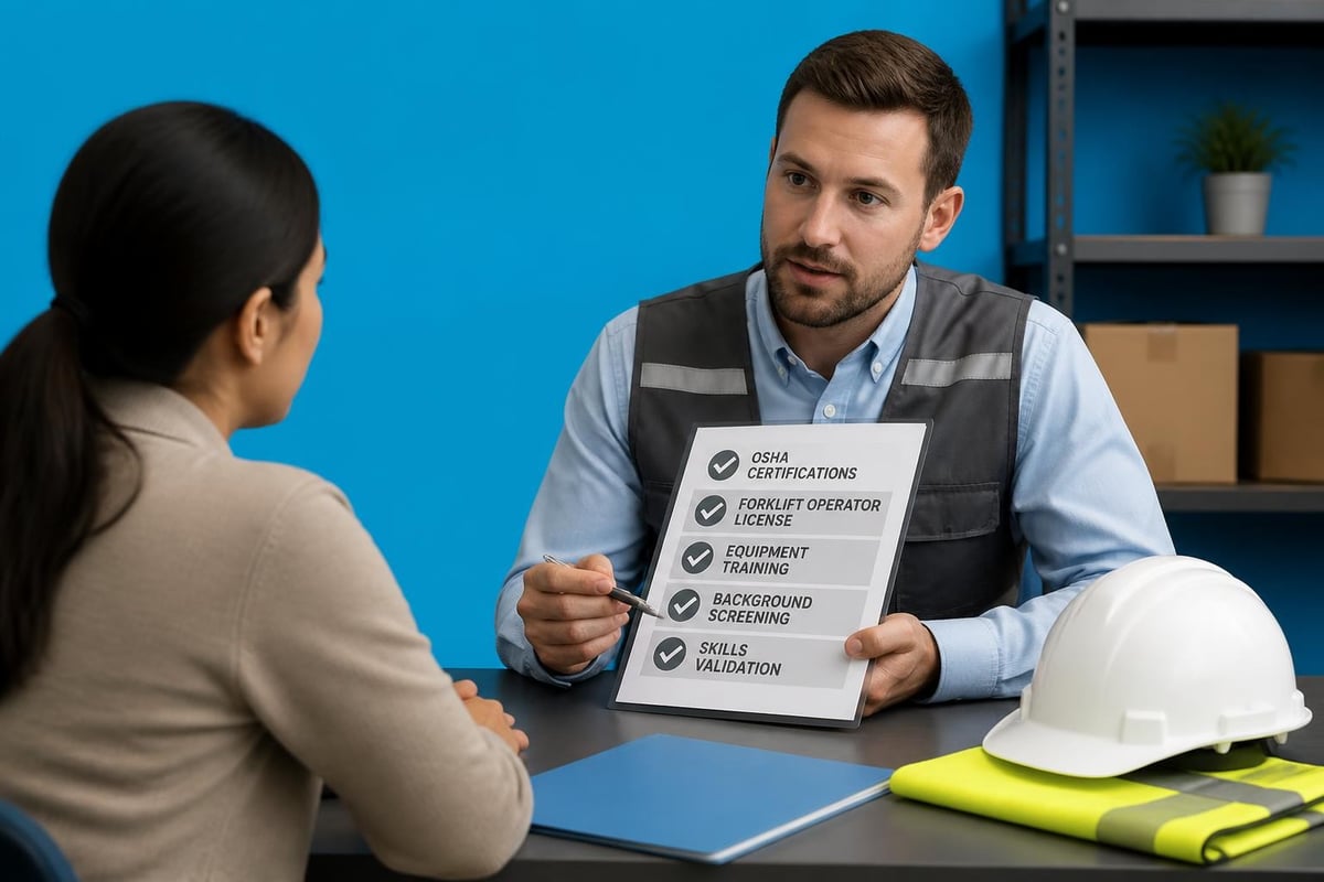 Warehouse temp worker certifications