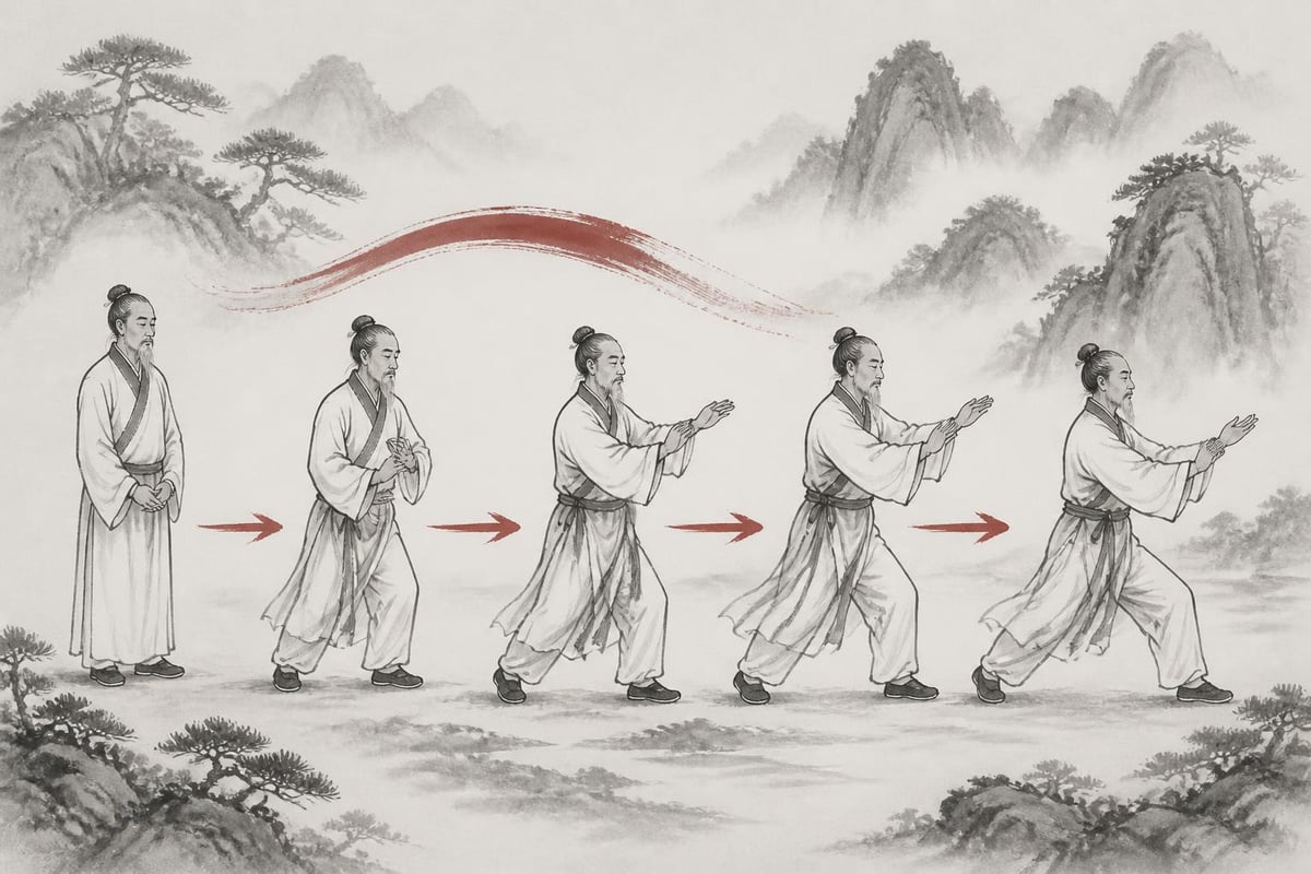 Tai chi walking practice sequence