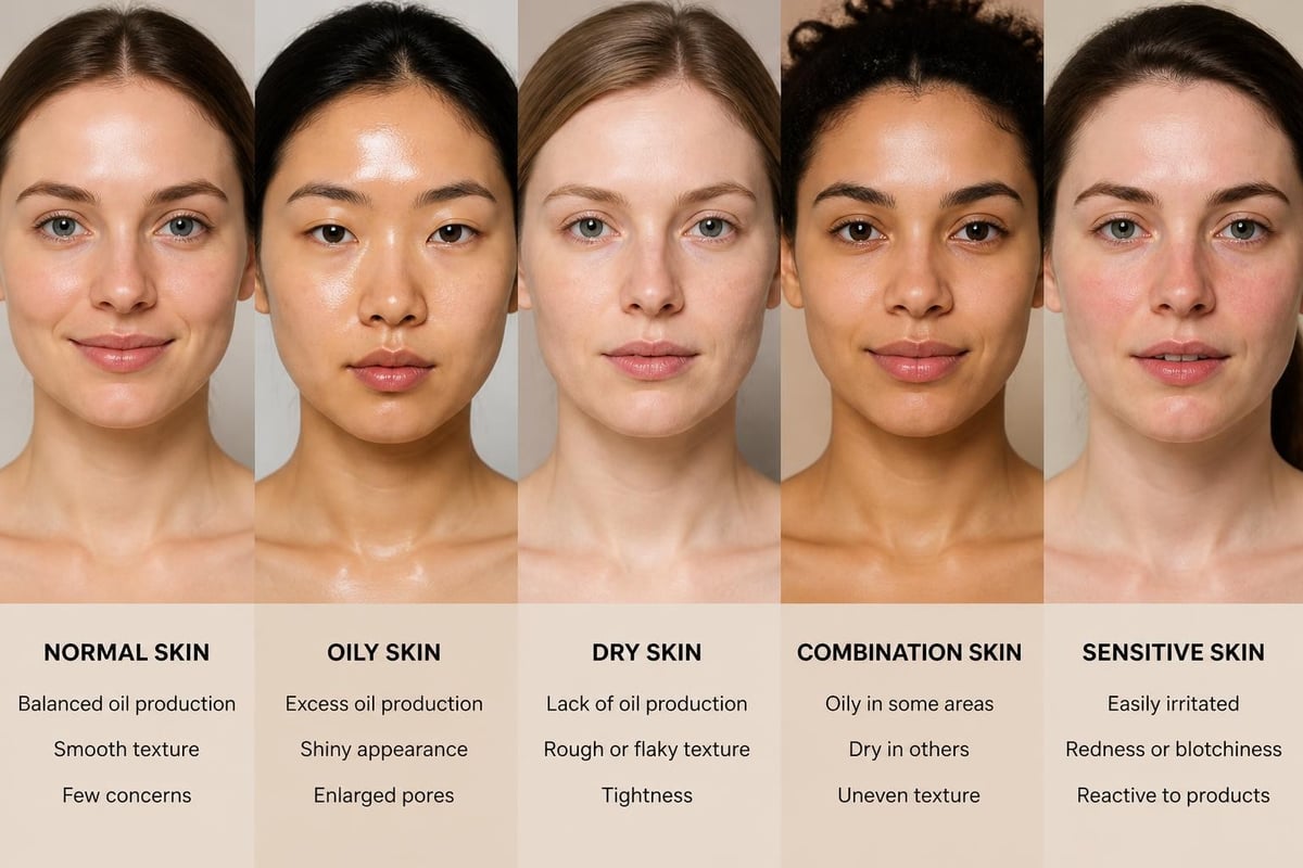 Identifying different skin types