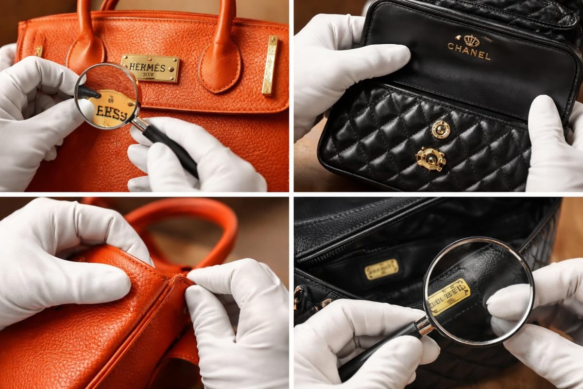 Pre-loved luxury handbag authentication process