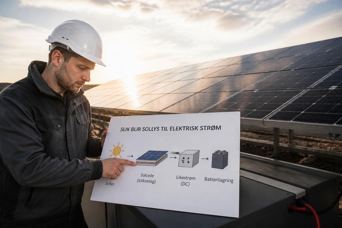 Solcellepanel energikonvertering