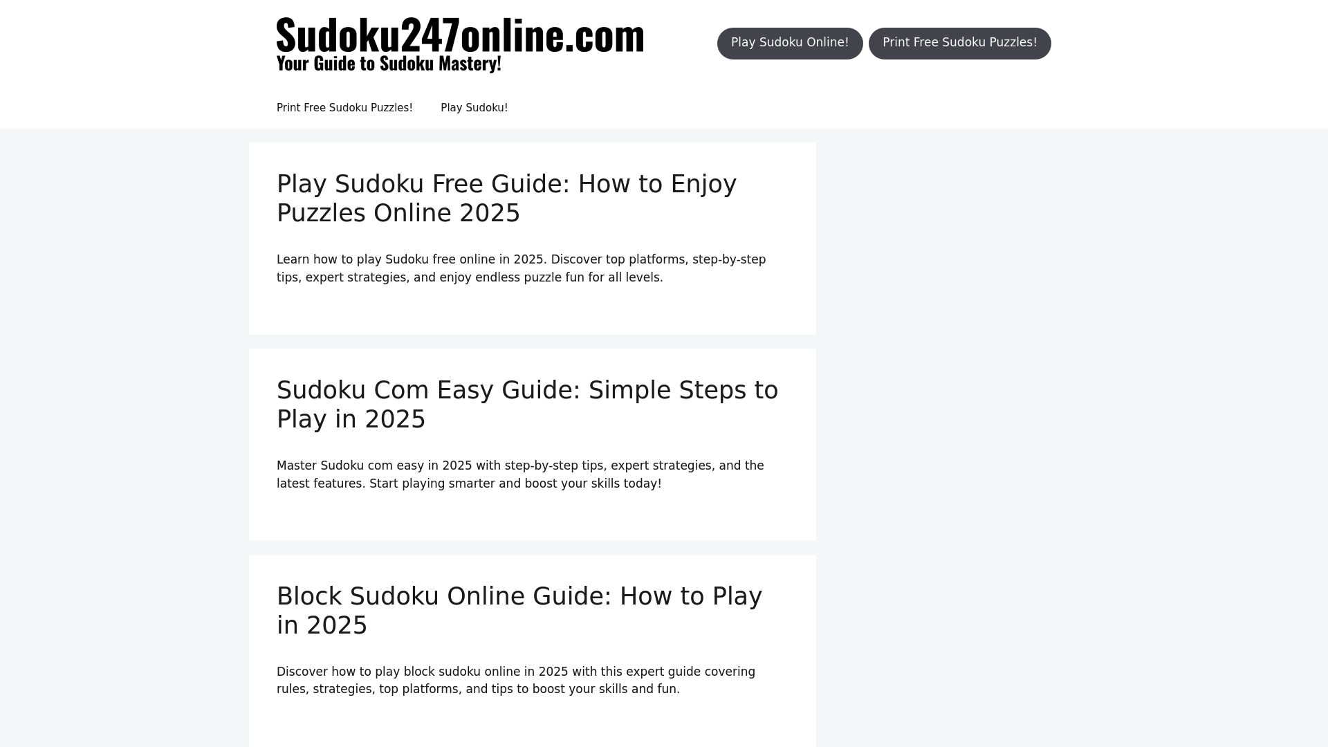 Nyt Sudoku Easy: Step-by-Step Guide for Beginners (2025) - Sudoku247online.com: Your Go-To Resource for Sudoku Mastery
