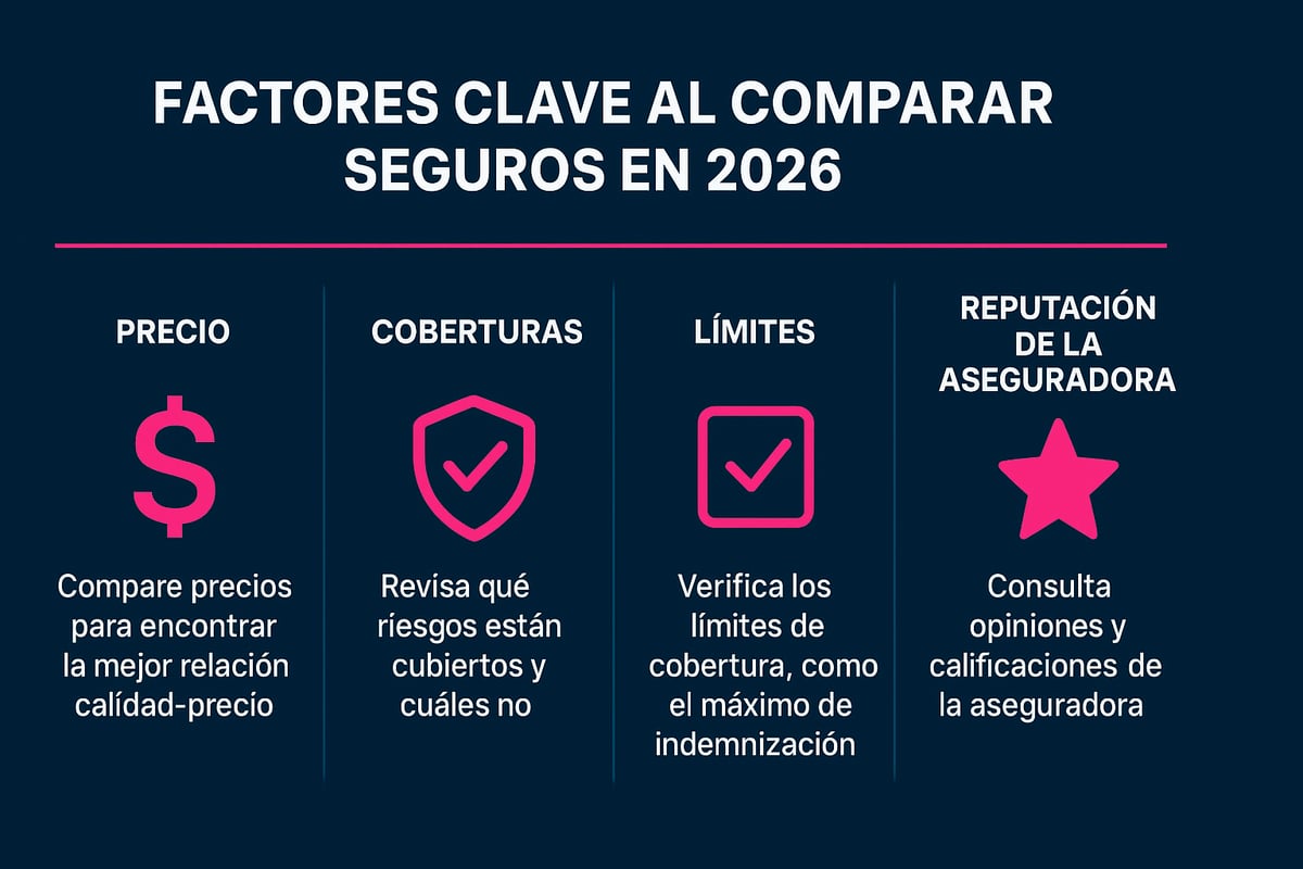 Factores clave al comparar seguros en 2026