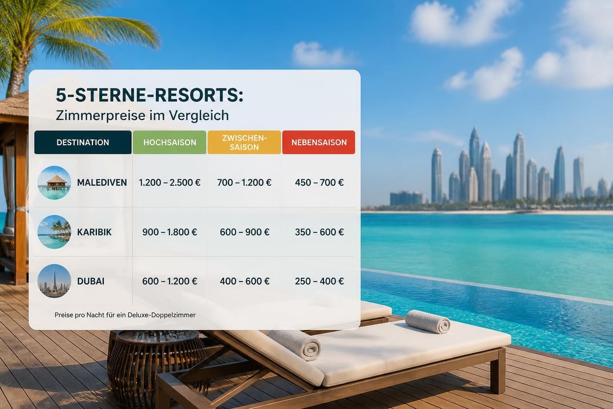 Saisonale Preisunterschiede Luxushotels
