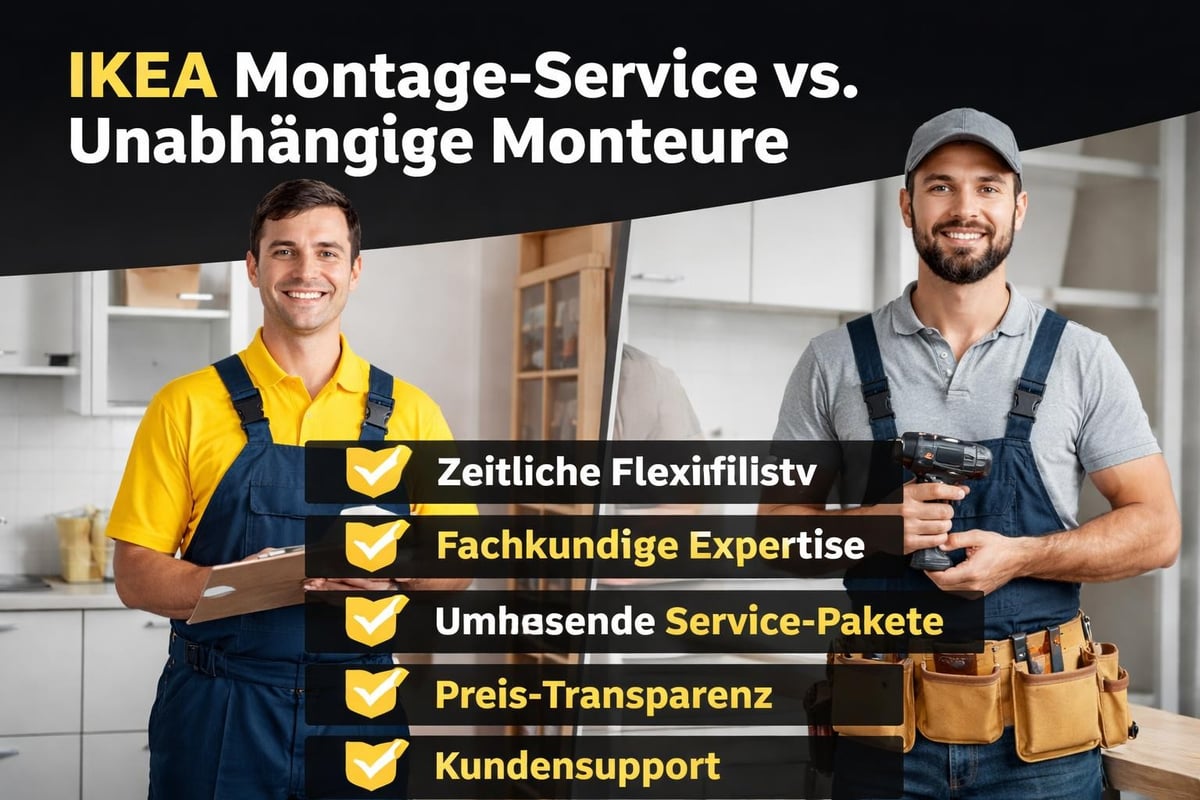 Montagedienst Vergleichskriterien