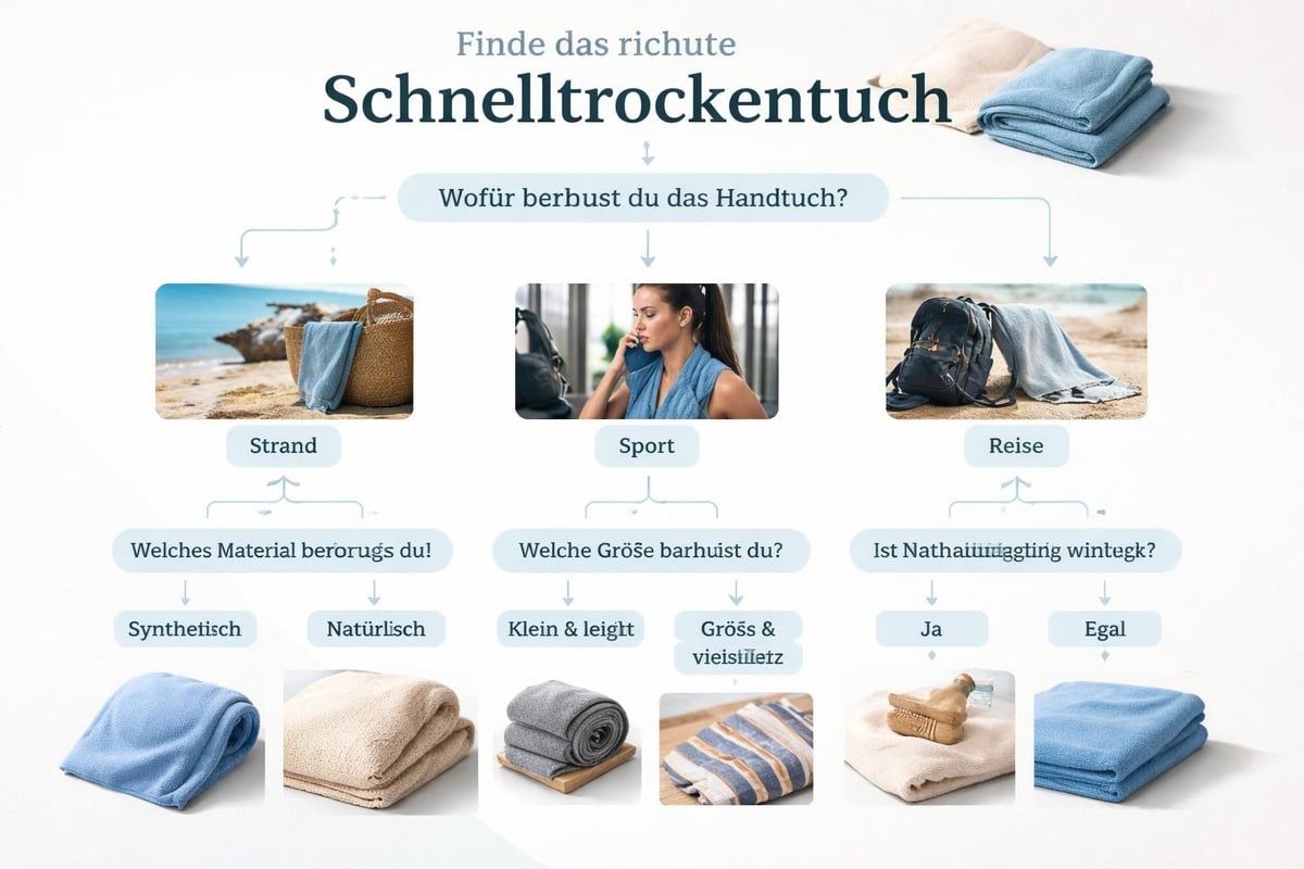 Entscheidungsbaum für die Wahl des perfekten Handtuchs