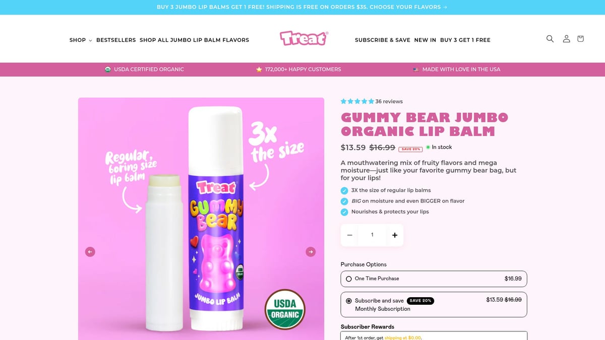 Top 8 Best Selling Lip Balm Picks for 2026 Lips - Gummy Bear Jumbo Organic Lip Balm