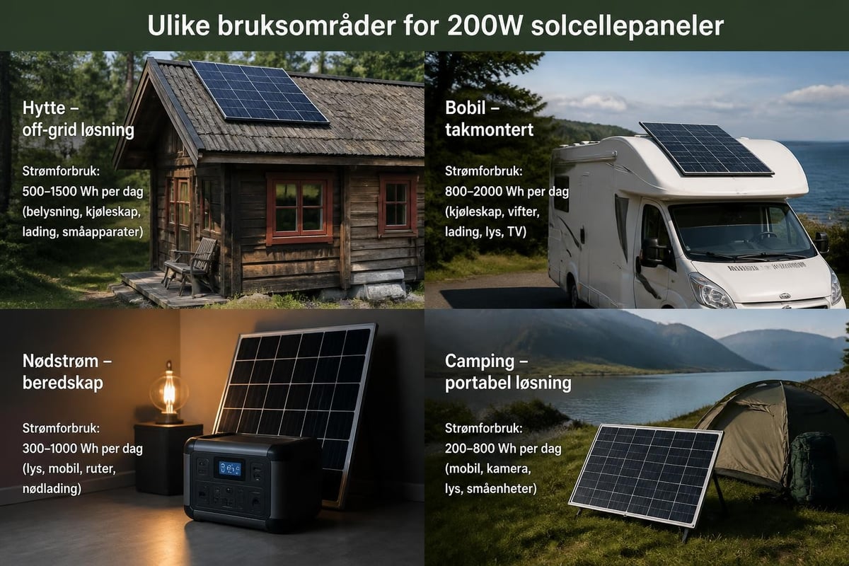 Solcellepanel bruksscenarier