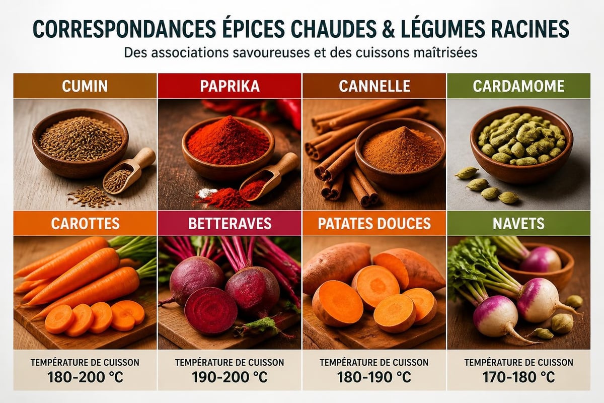 Associations épices légumes racines