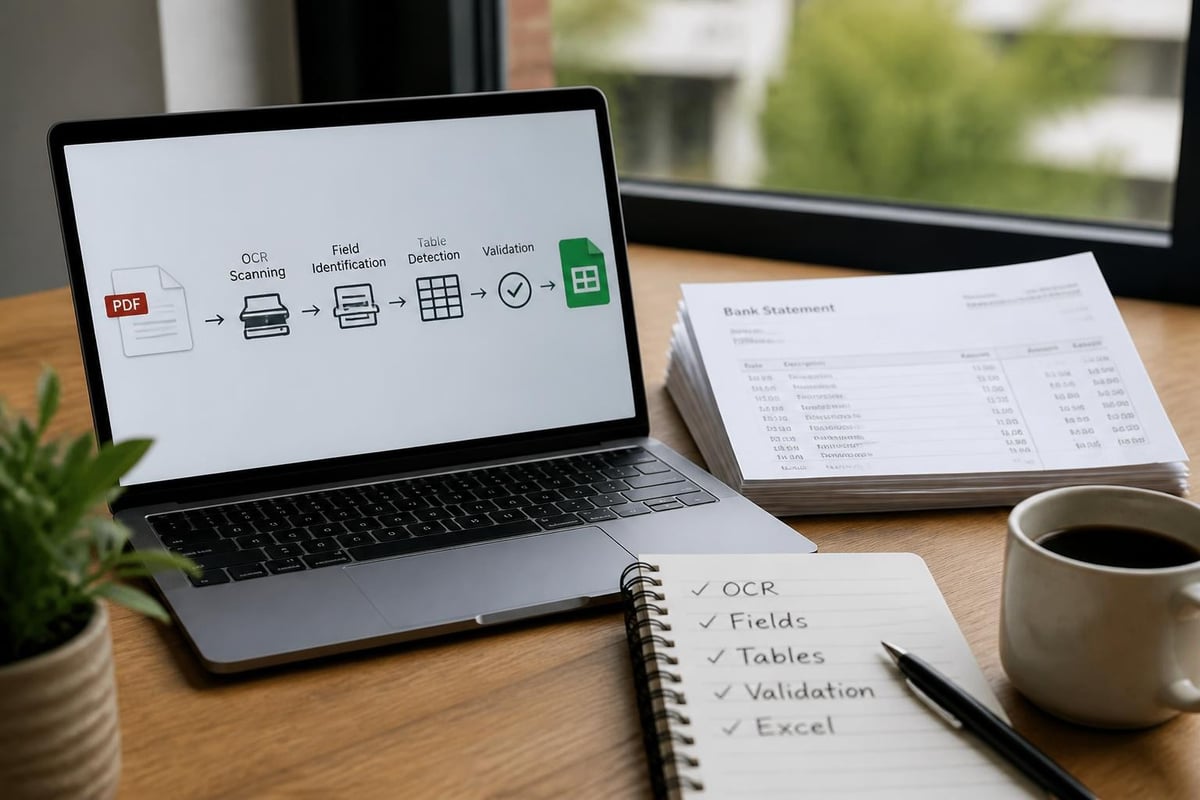 Statement converter data extraction workflow