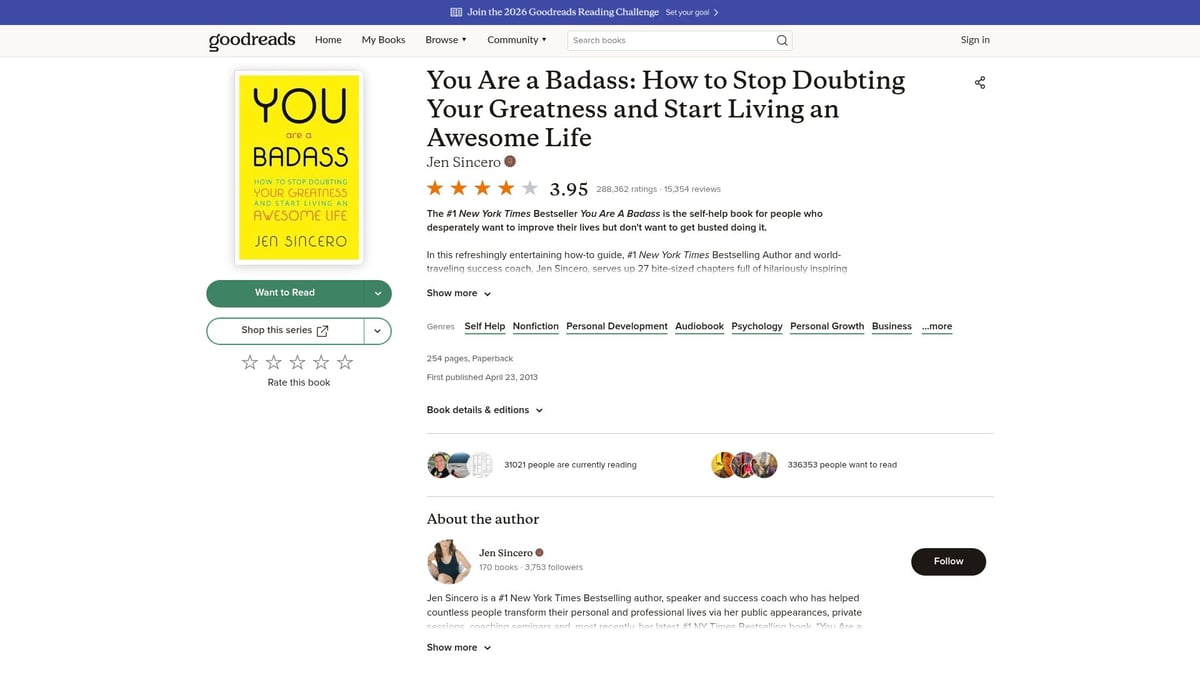 Top 7 Best Books on Self Confidence to Read in 2026 - You Are a Badass by Jen Sincero