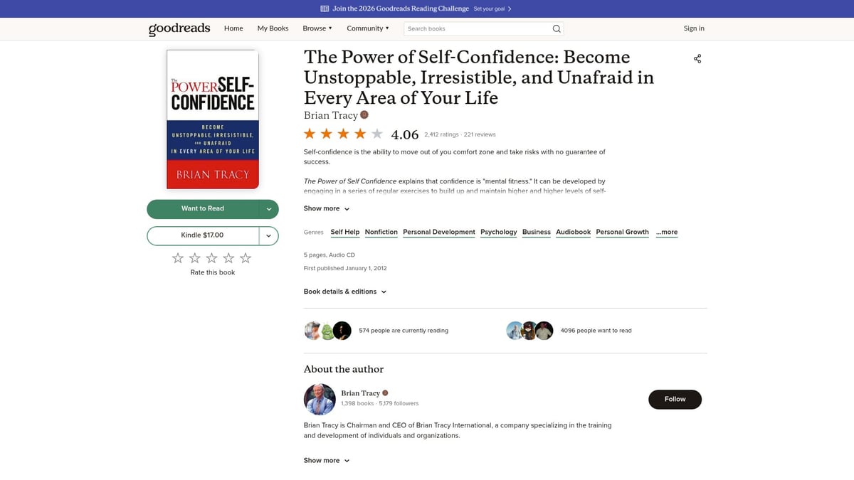 Top 7 Best Books on Self Confidence to Read in 2026 - The Power of Self-Confidence by Brian Tracy