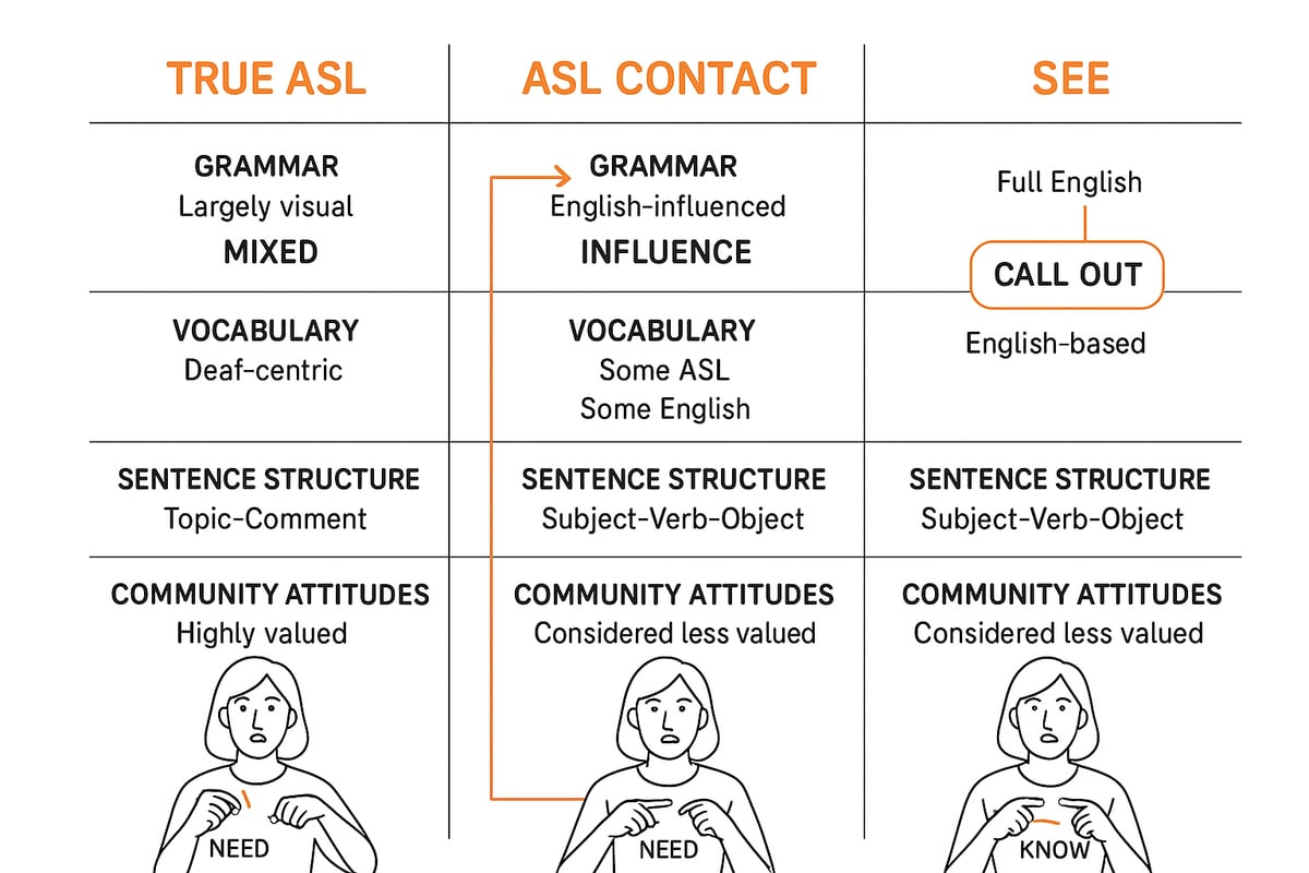 Core Differences: ASL Contact vs. True ASL