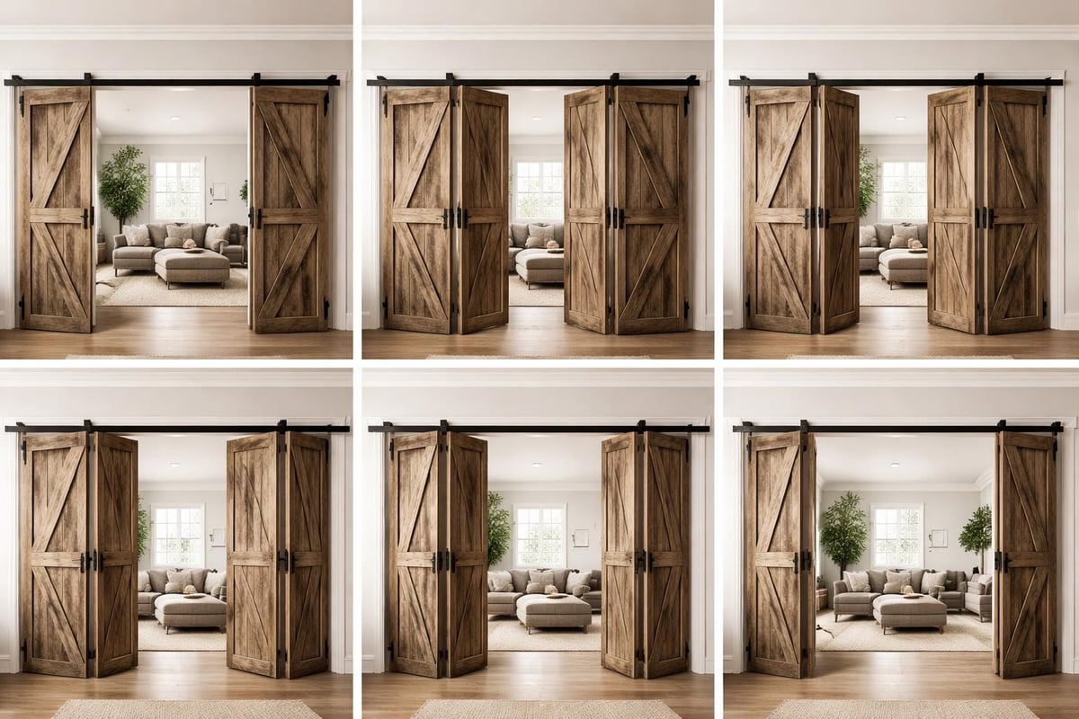 Bifold door folding sequence