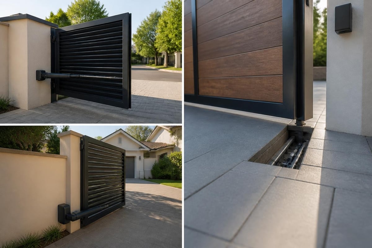 Swing gate opener configurations