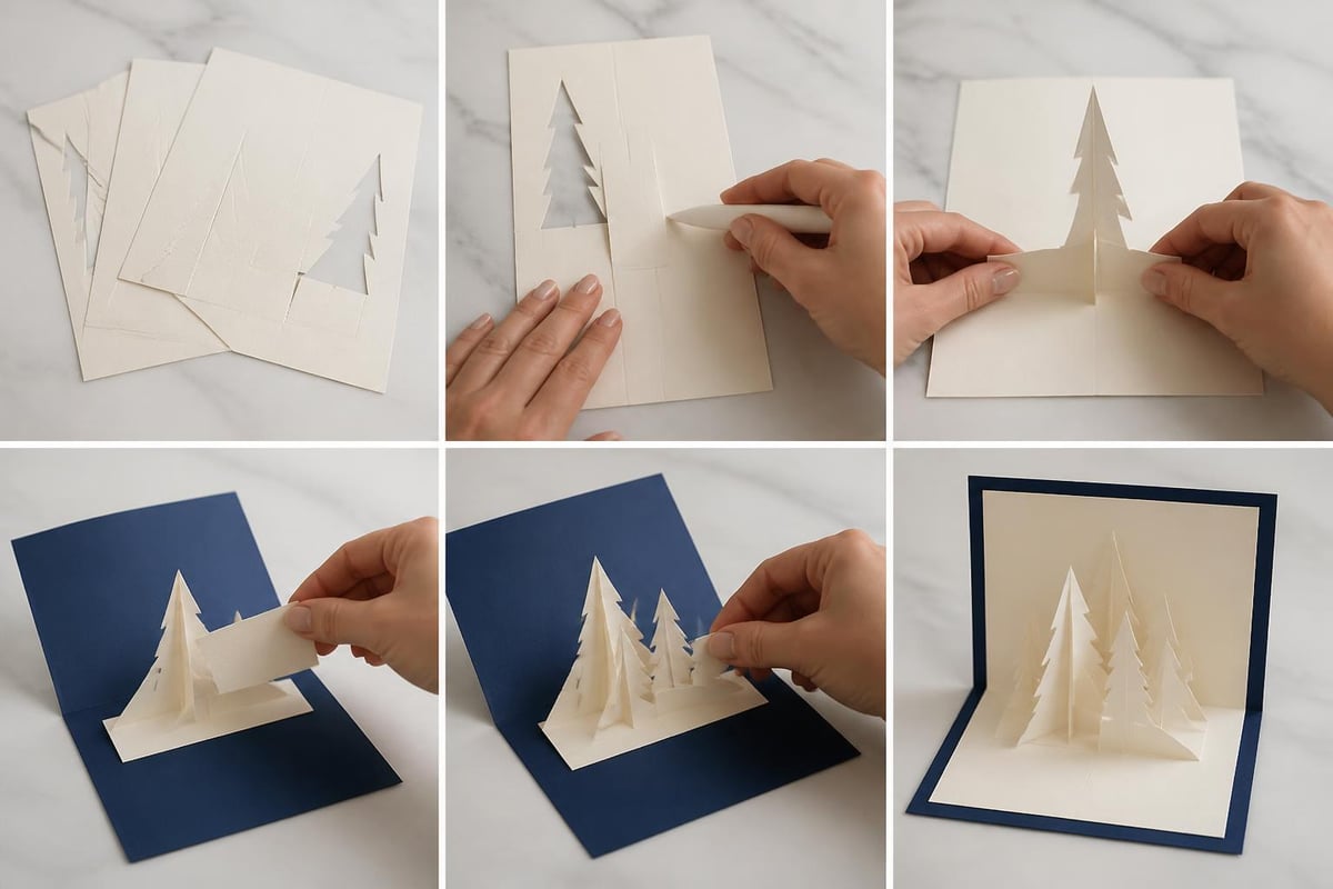 Pop box card assembly steps