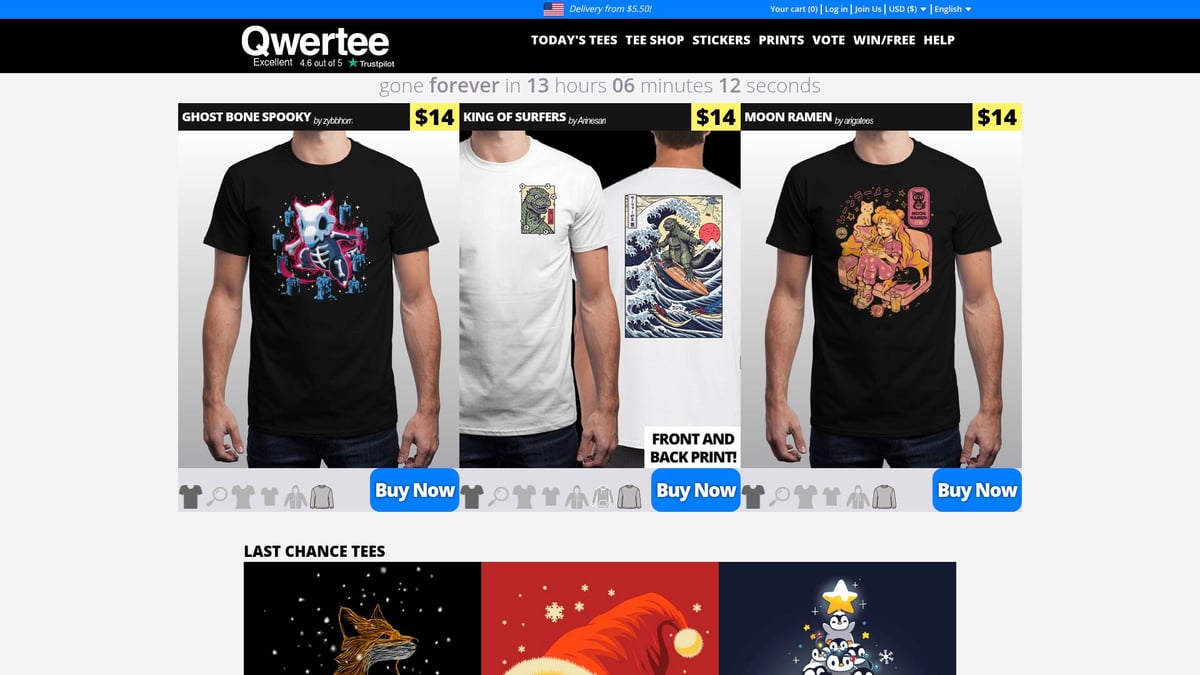 9 Must-Try Best Custom Print Shirts for Unique Style 2026 - Qwertee – Daily Limited-Edition Tees