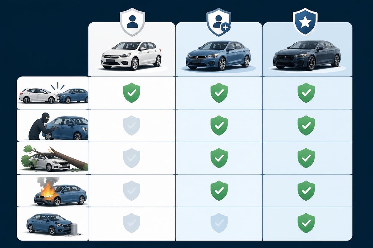 Niveles de cobertura en seguros de veh&iacute;culos