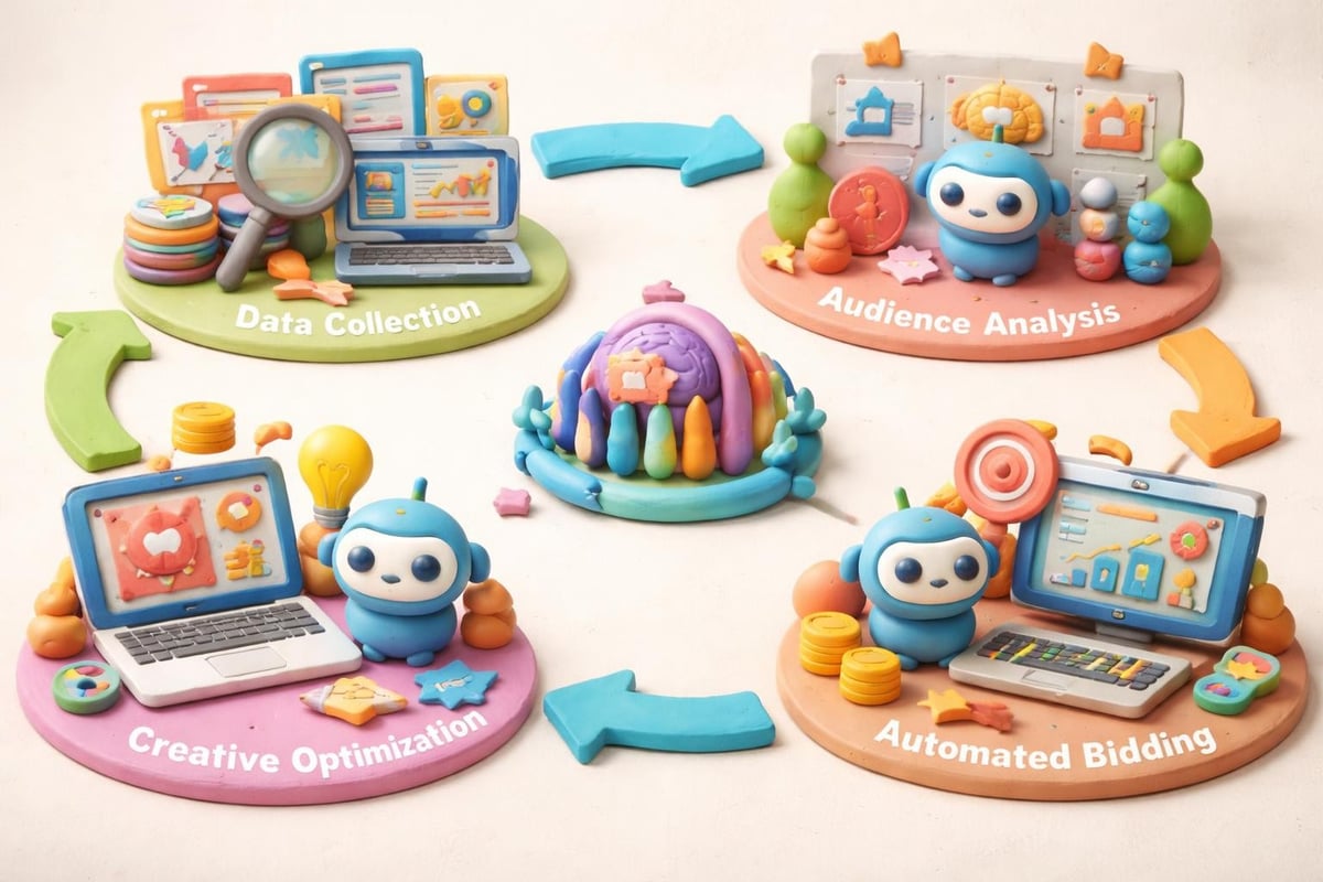 Advertising and AI: The Revolution in Digital Marketing 2 AI advertising workflow stages