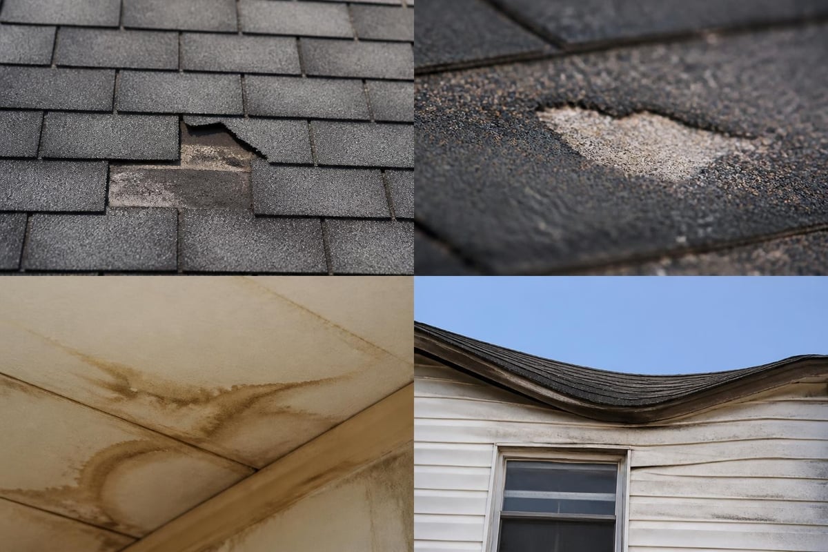 Common roof damage indicators