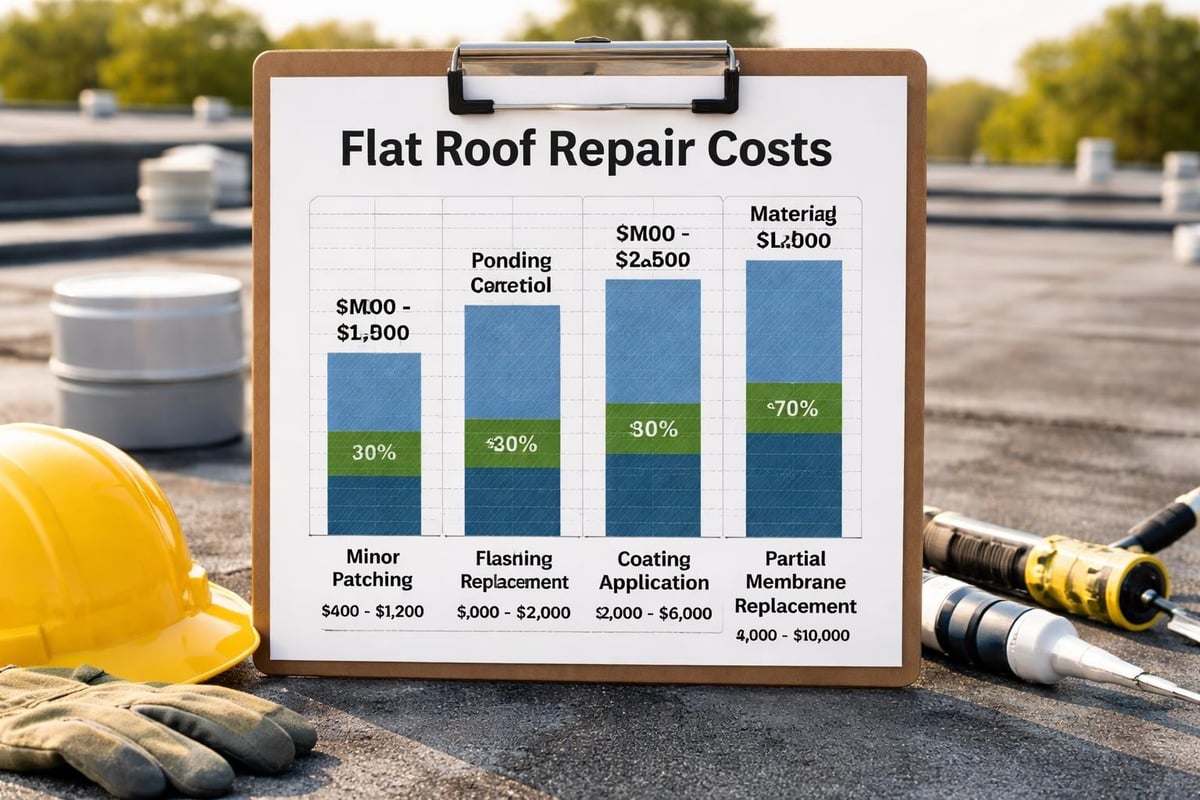 Flat roof repair cost breakdown