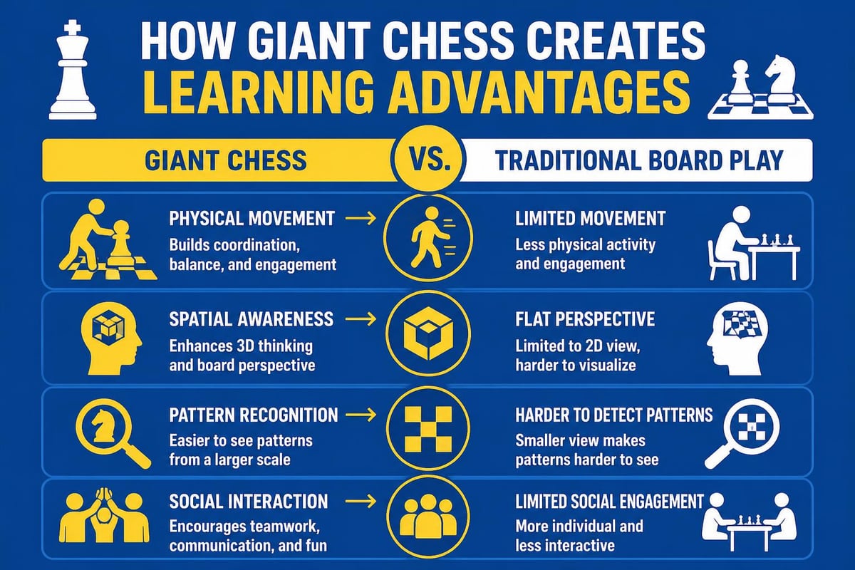 Physical and mental benefits of giant chess
