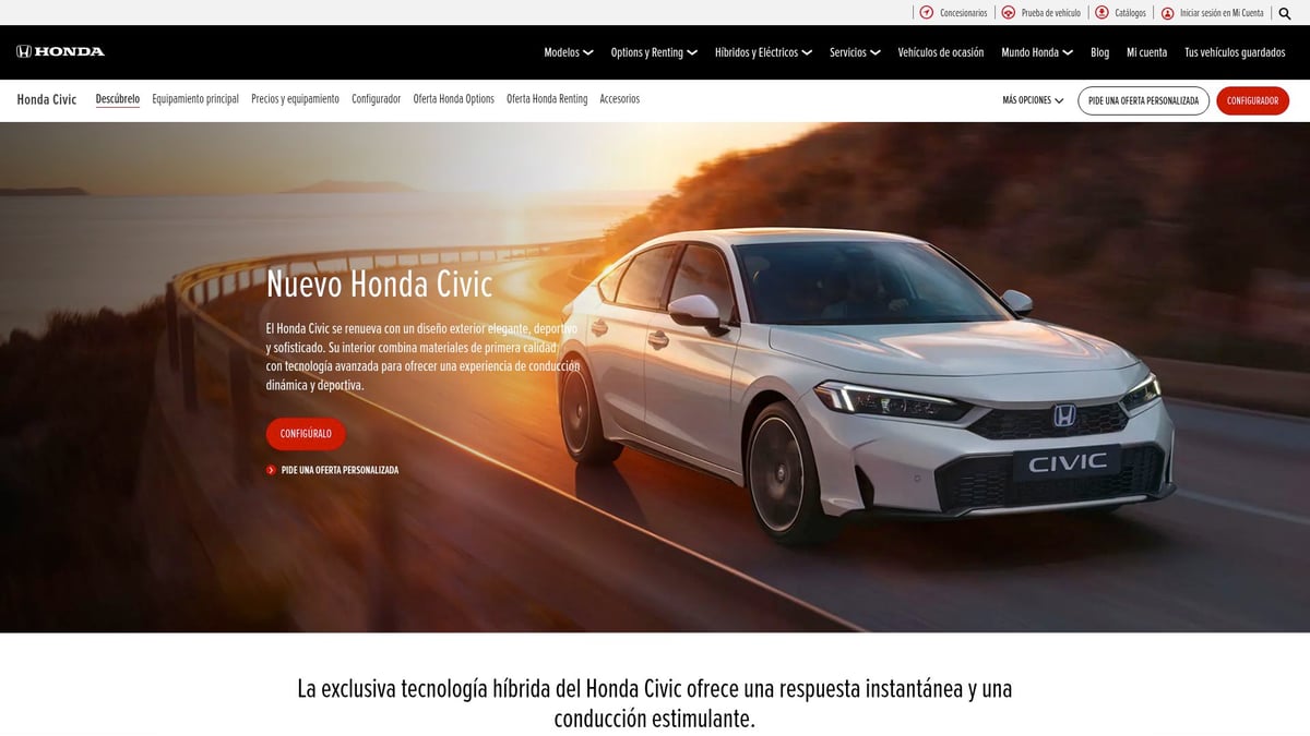 7 Coches Japoneses Imprescindibles para 2025 - Honda Civic e:HEV