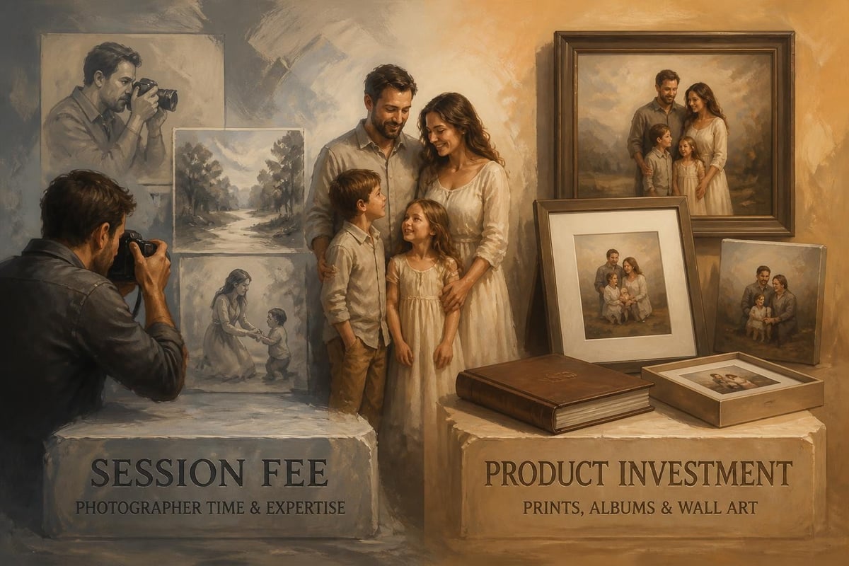 Photography session pricing components