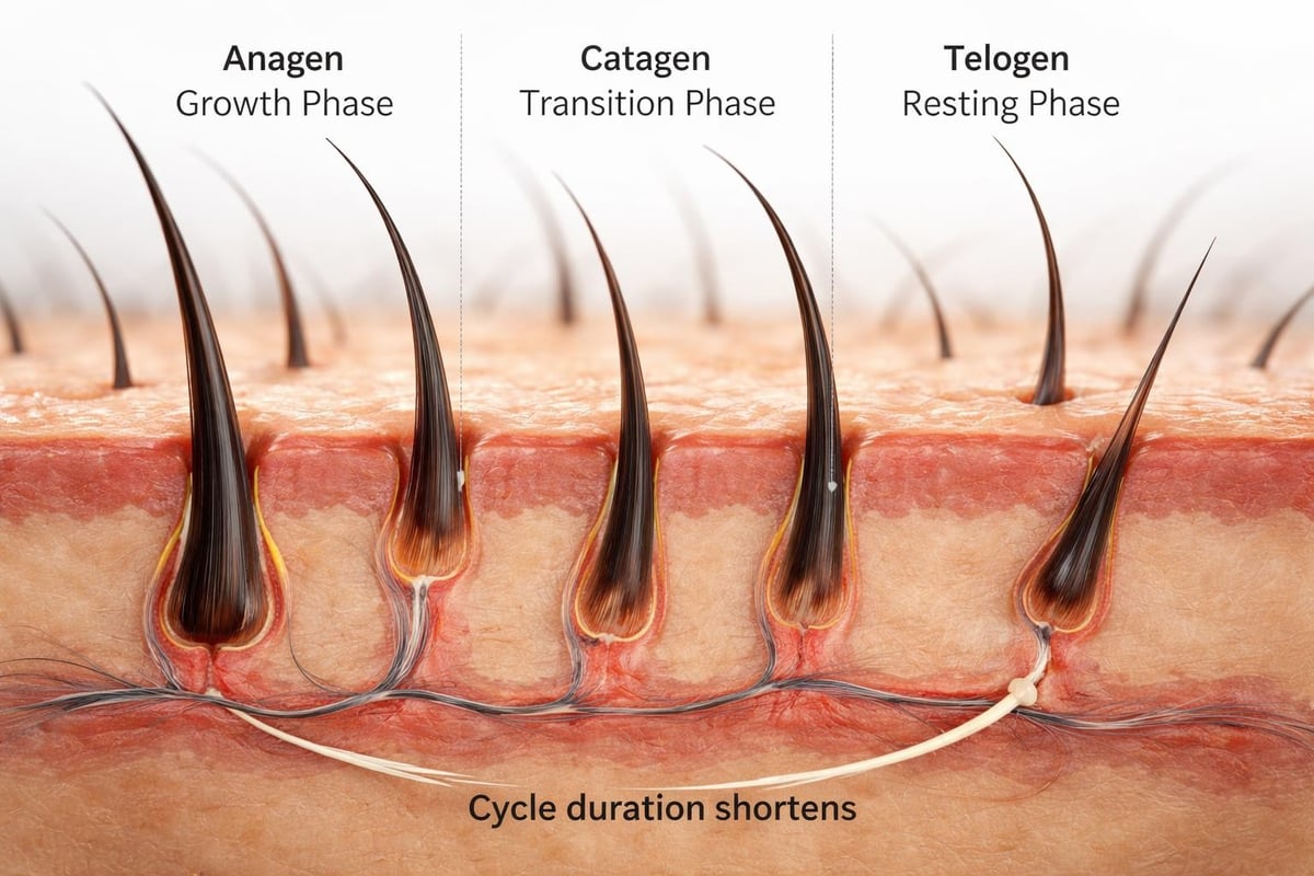Hair growth cycle phases