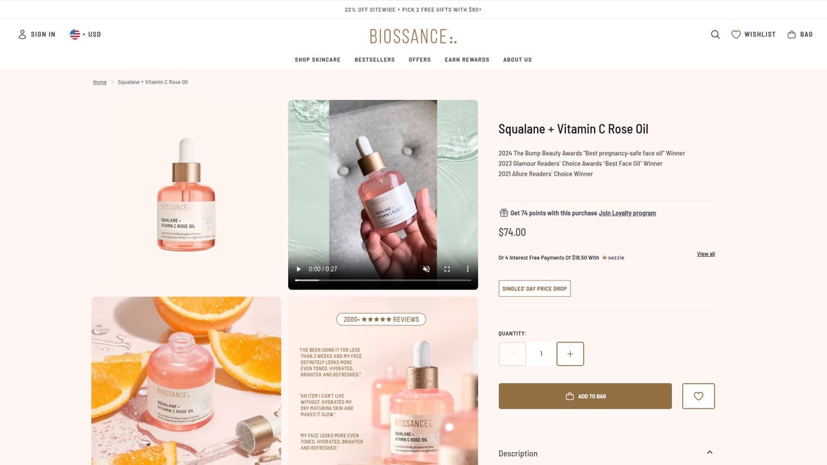 9 Essential Eco Friendly Skin Care Products for 2025 - Biossance Squalane + Vitamin C Rose Oil