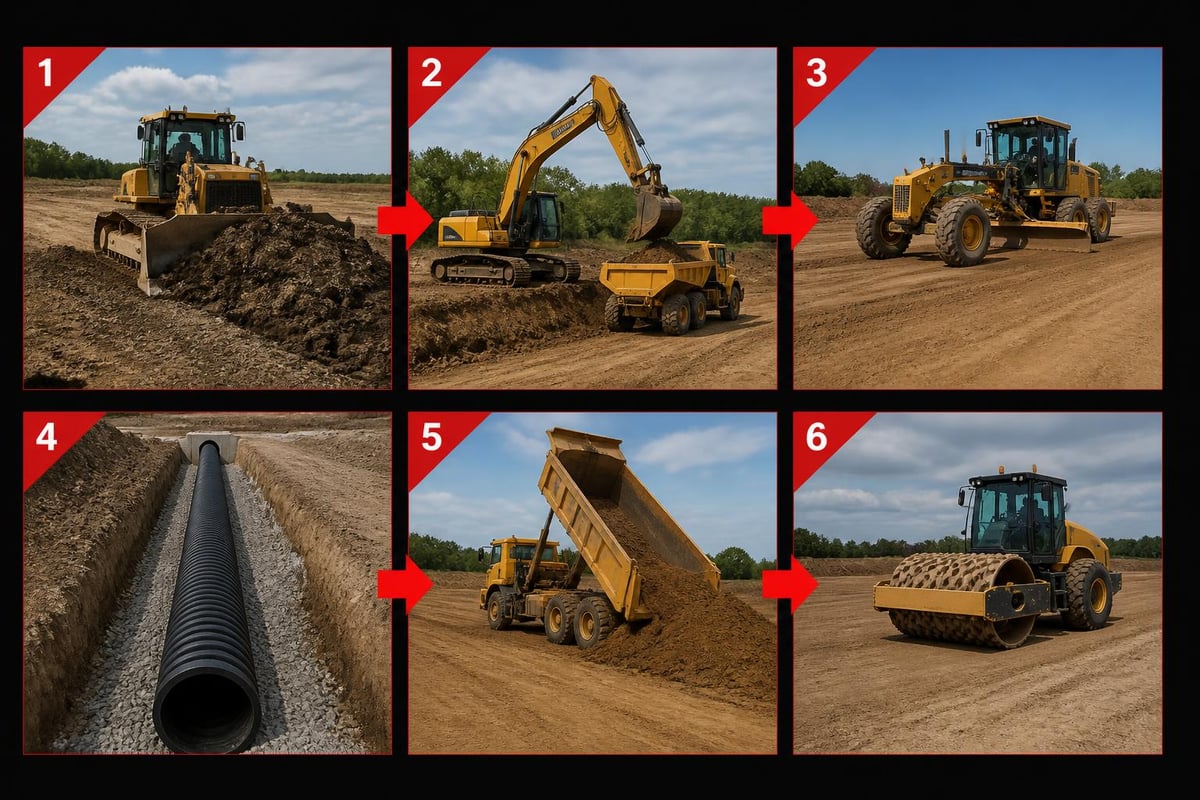 Earthworks construction sequence