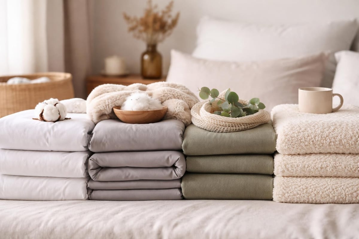 Bedroom bedding material comparison