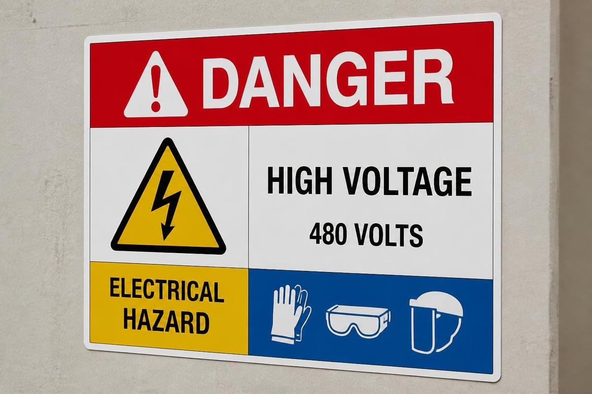 Electrical hazard sign components