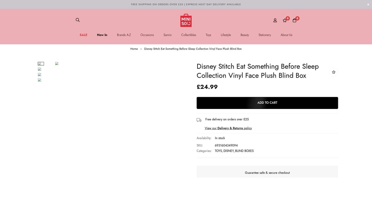Top 7 Plush Box Picks for Collectors and Gift Ideas 2026 - Miniso Disney Stitch Eat Something Before Sleep Collection Vinyl Face Plush Blind Box