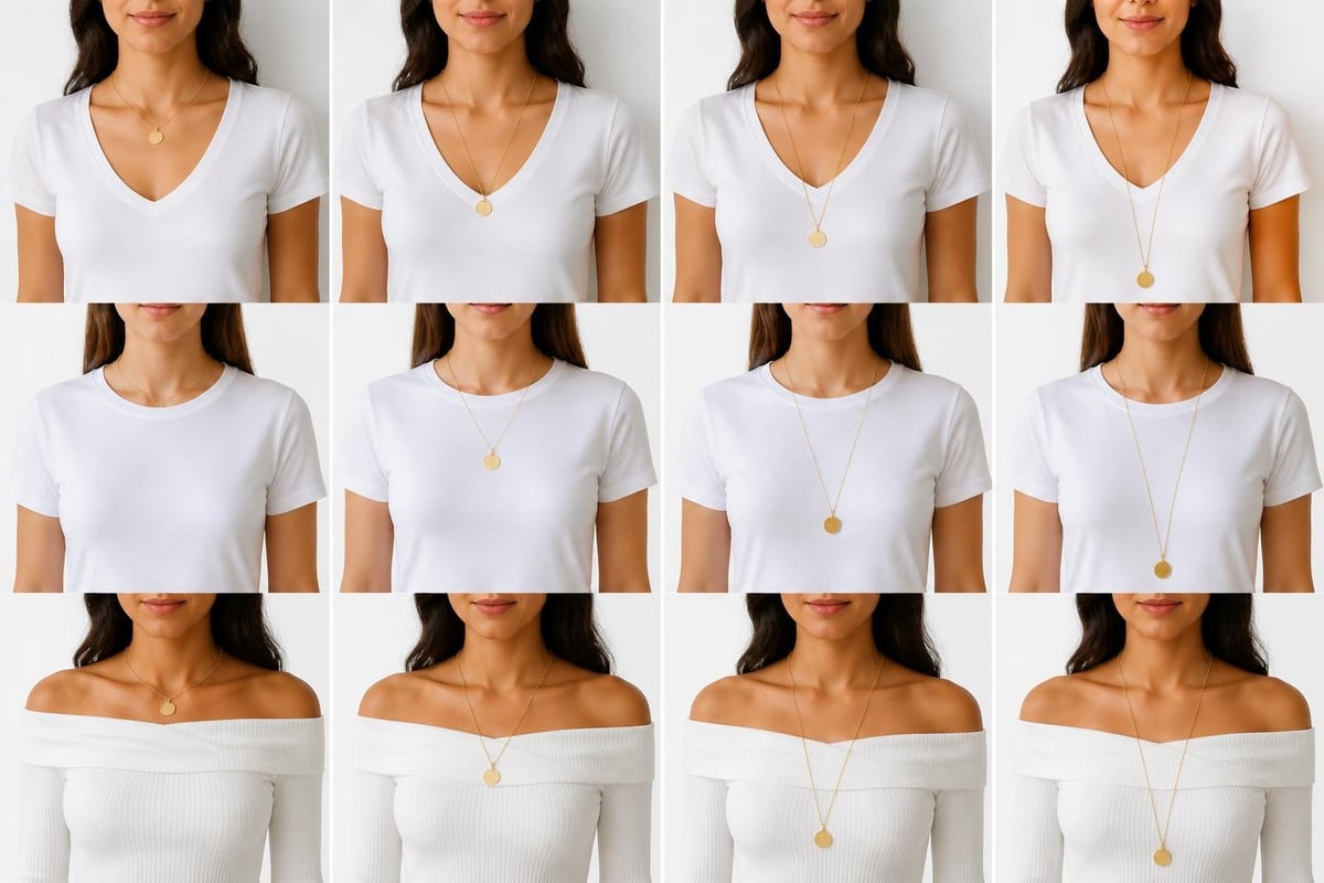 Long pendant necklace styling versatility