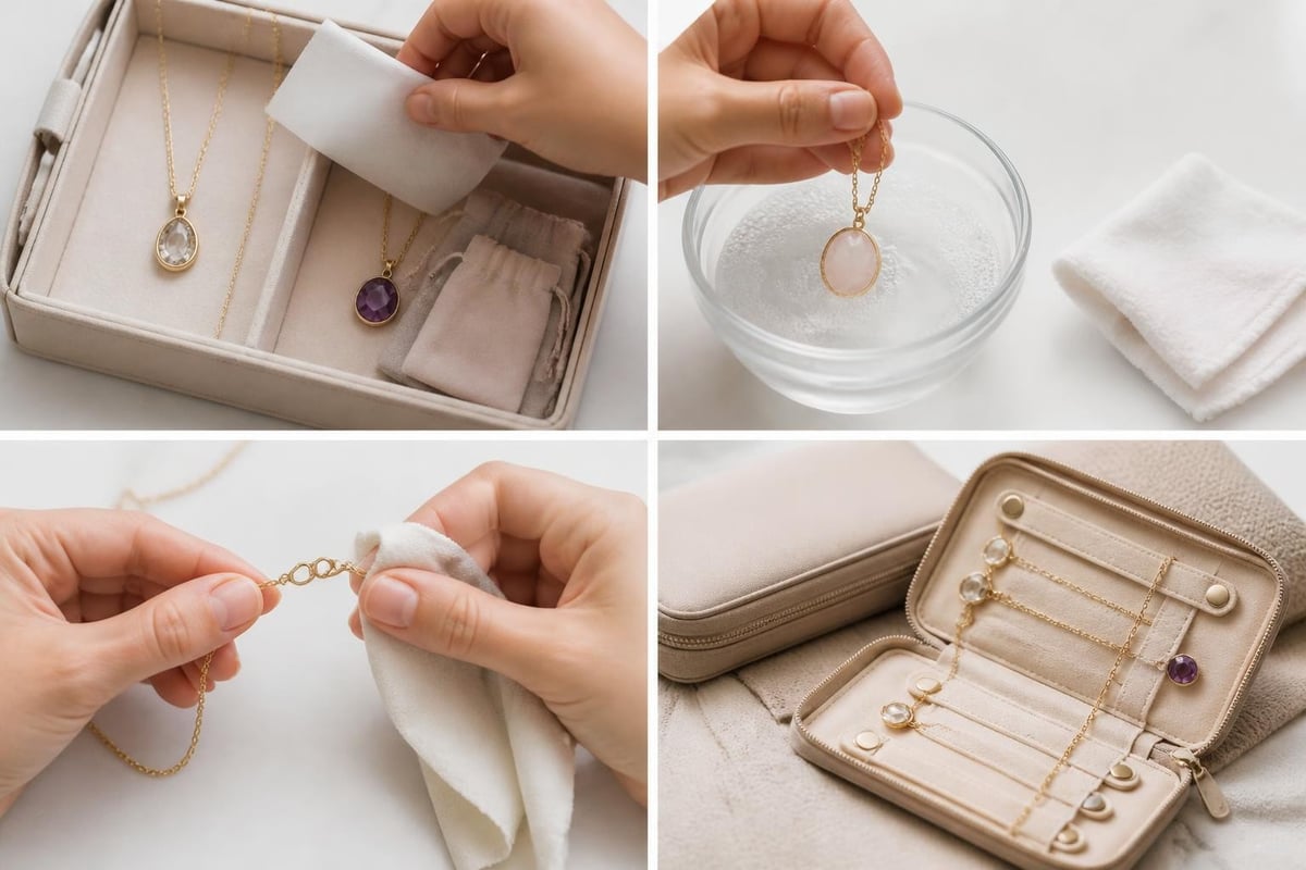 Long pendant necklace care and maintenance