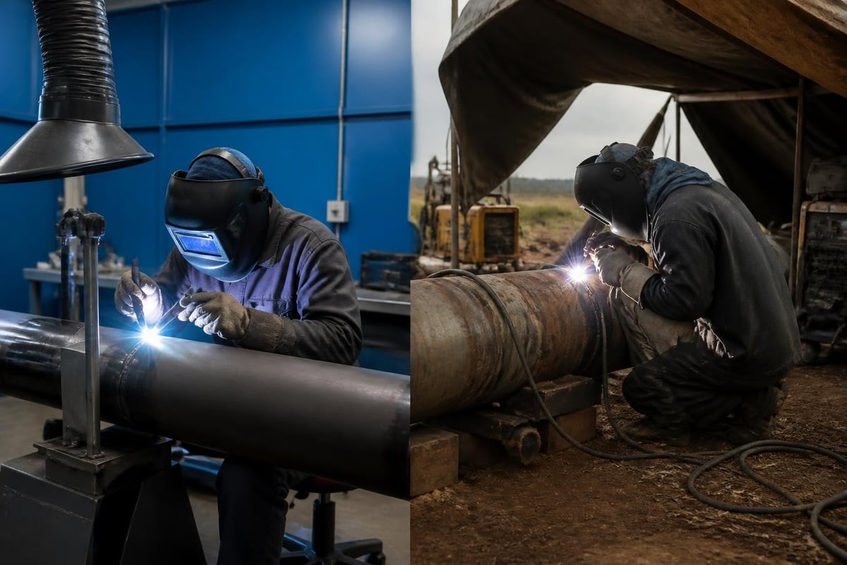 Shop versus field welding environment comparison