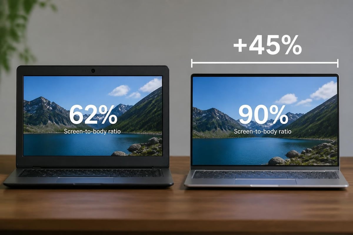 Screen-to-body ratio comparison